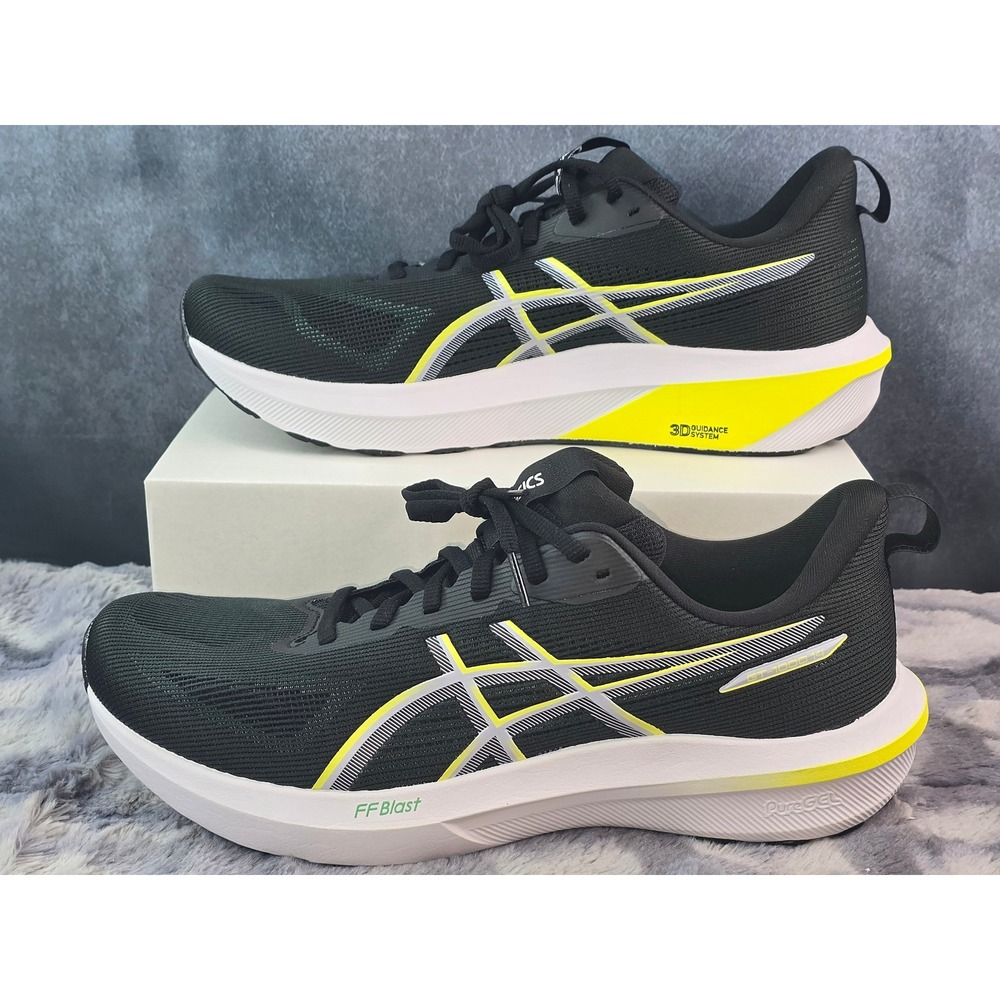 NWOT ASICS GT-1000 14 Black Hazard Green Stability Running Shoes Mens 12